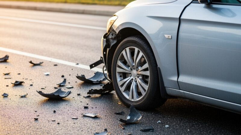 Wypadek na ul. Poniatowskiego w Siedlcach: Osobówka zderzyła się z motorowerem, jedna osoba ranna