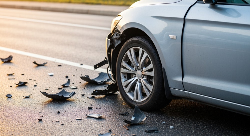 Wypadek na ul. Poniatowskiego w Siedlcach: Osobówka zderzyła się z motorowerem, jedna osoba ranna