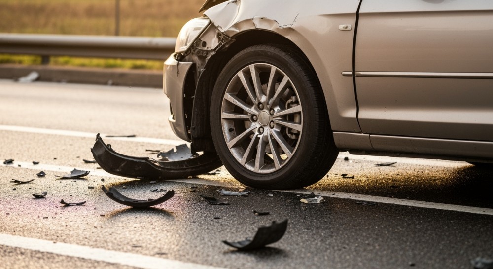 Wypadek na K63: Kierowca audi w szpitalu po zderzeniu z ciężarówką